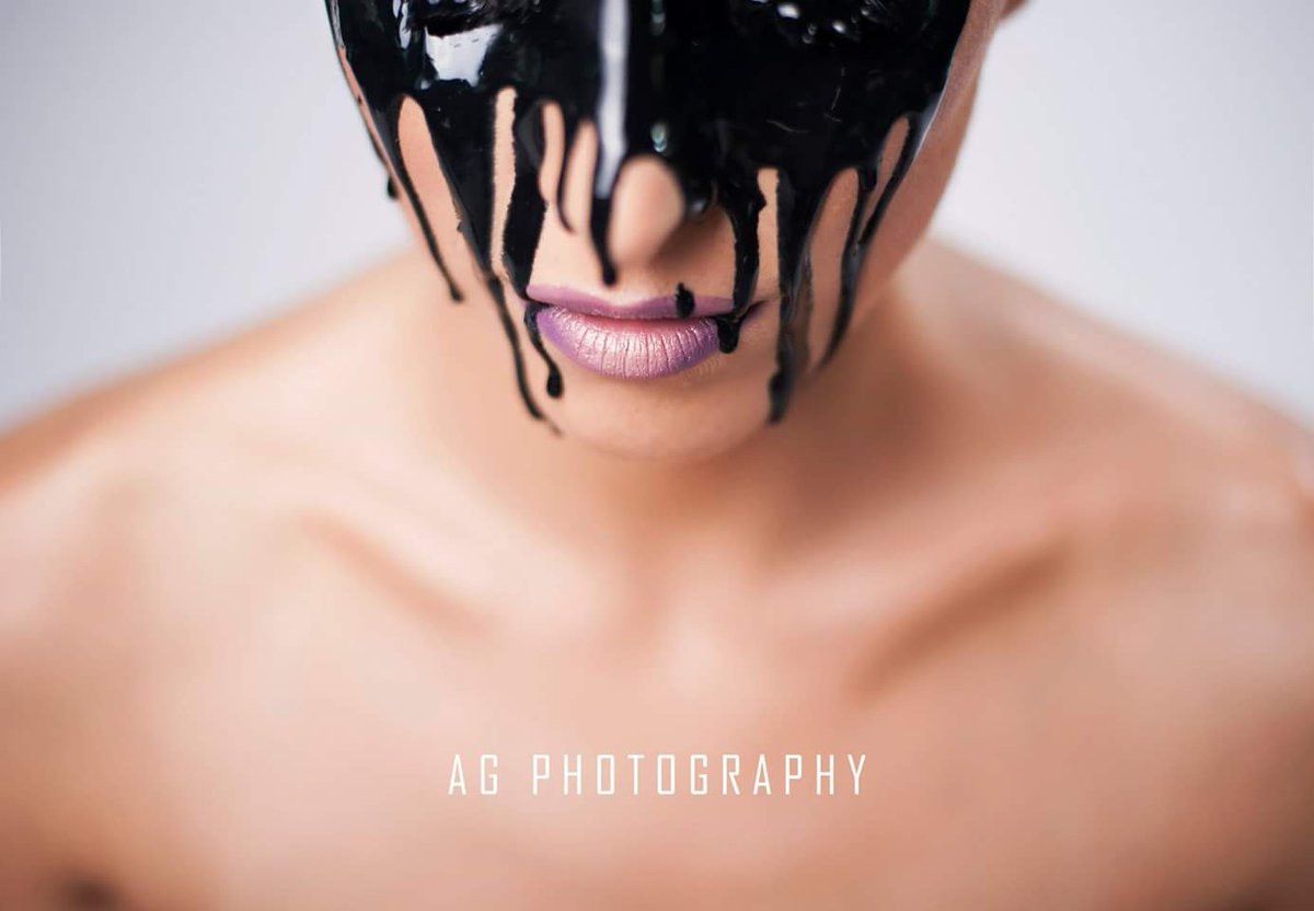 "Black paint" concept photography.  Model: Rachelle Ashley