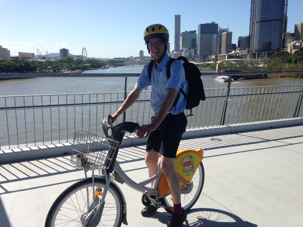 JackAtBackroad's tweet photo. How cool is Brisbane? $2/day bike hire & path along the river straight to my hotel from #SolarSupercharge https://t.co/PSirhxEAe7