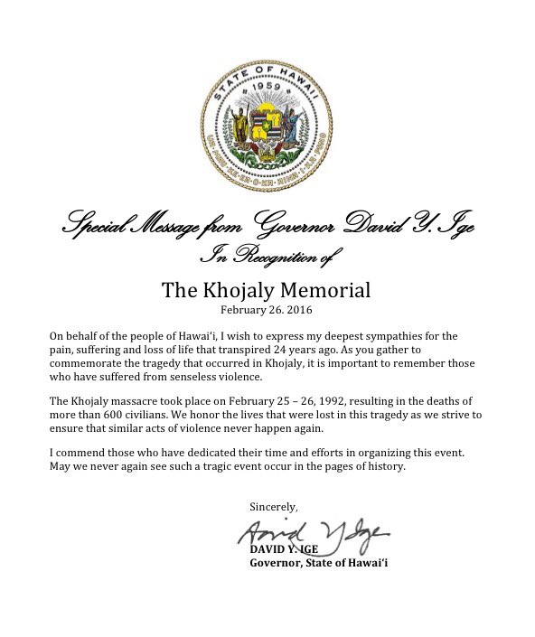 azconsulatela's tweet photo. U.S. State of #Hawaii condemns the #Khojaly Massacre committed by #Armenia against #Azerbaijani civilians in 1992 https://t.co/cDg9DpYhWy
