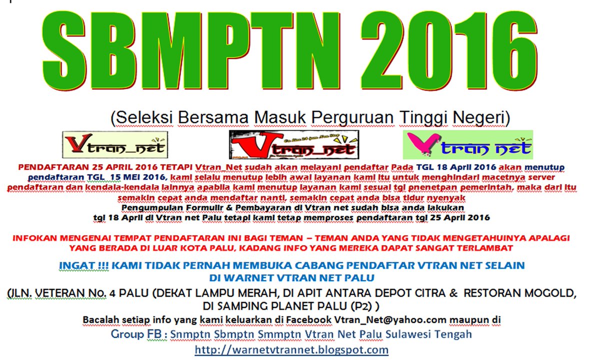 VtranNet's tweet photo. Liflet SBMPTN 2016 Vtran Net, sebarkan ya ke group Facebook skolahnya (SMA, SMK, Ma dan Sederajat), agar jgn telat https://t.co/xClnwDAmw1