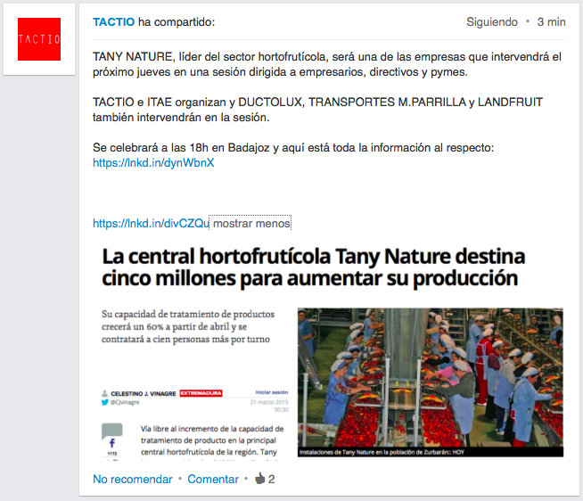 TACTIO_'s tweet photo. El jueves, con @ITAE_ENegocios @TanyNatureSA DUCTOLUX, TMP y @land_fruit en Badajoz: https://t.co/FXHMCVlN9i https://t.co/gc8Vq9M8fK