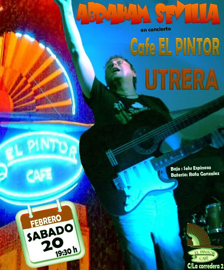 Abrahamsevilla's tweet photo. Este Sábado 20 estaré en el  @CafePintor UTRERA https://t.co/caGUIgThX0