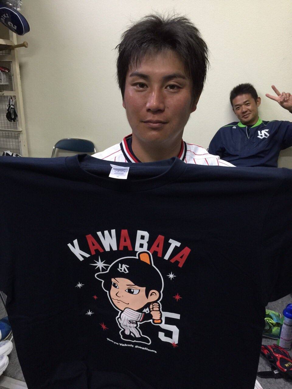 ト送料込 スワローズ 川端慎吾選手 半袖Tシャツ | parceiraoatacadista