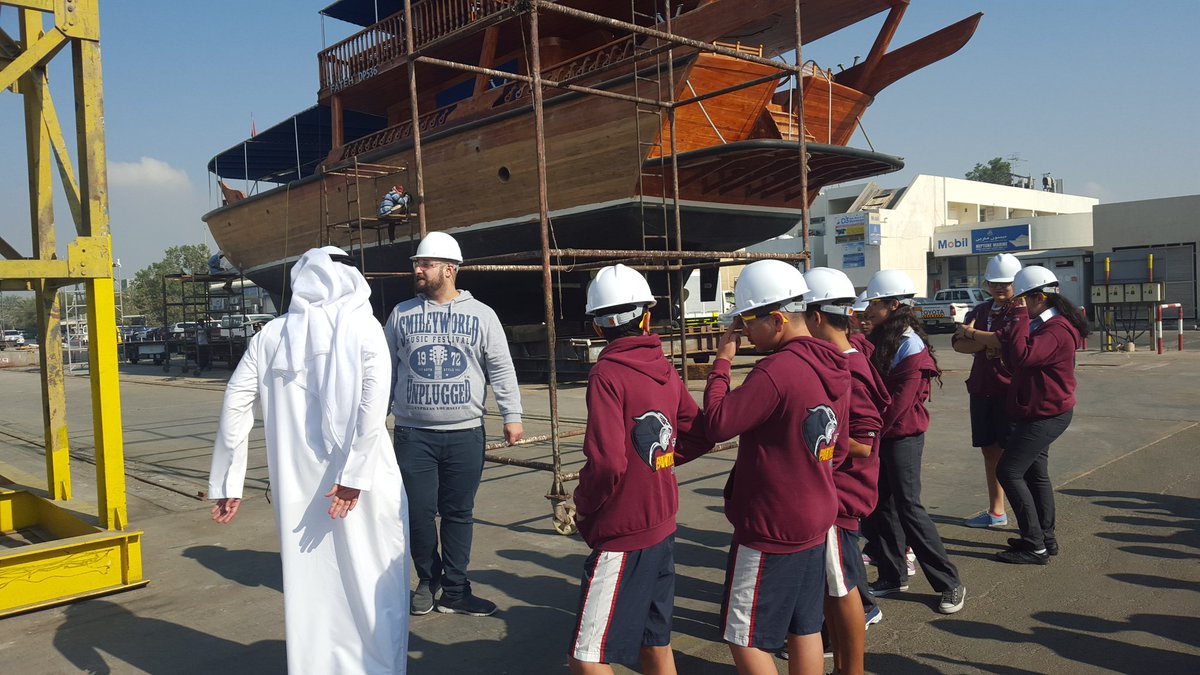 ISAS_Dubai's tweet photo. Our students are learning about building &amp; maintenance of our magnificent traditional UAE boats during #jadaf visit https://t.co/farnu8IumG