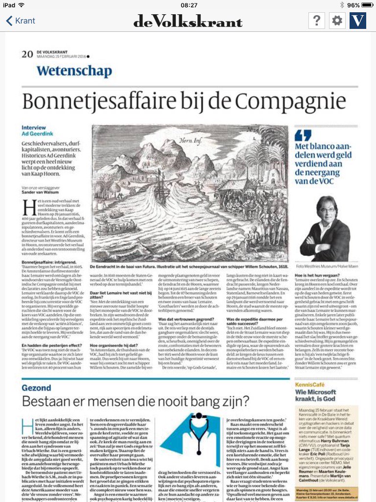 #Volkskrant brengt oud verhaal met moderne trekken over#KaapHoorn400. Fijne #Hoorn promotie.