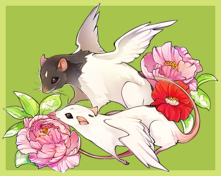 crowcourier's tweet photo. This was so fun to do... #Commission for @venhediis of her rats Apollo and Domino (full res https://t.co/dc1nrH3Shl) https://t.co/Ij7mV4DGrn
