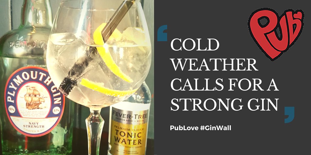 wearepublove's tweet photo. Cold weather calls for a strong #gin - G&T @PlymouthginUk & @FeverTreeMixers #Tonic #MondayMotivation #GinWall https://t.co/44xdy7vVYI