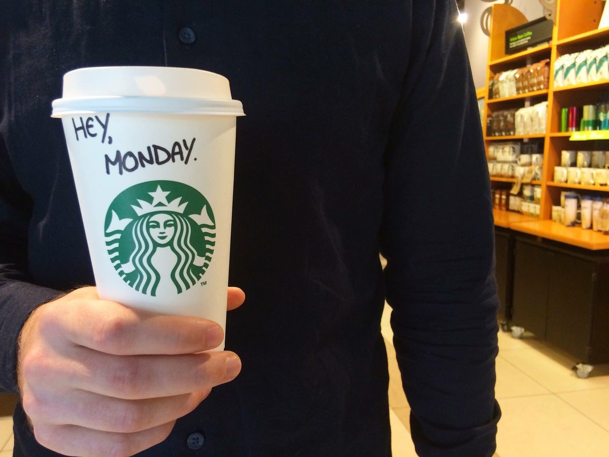 Starbucks5ways's tweet photo. Good morning Monday. Start your day with a great cup of coffee. We would love to see you https://t.co/AQU9Q9PJSE