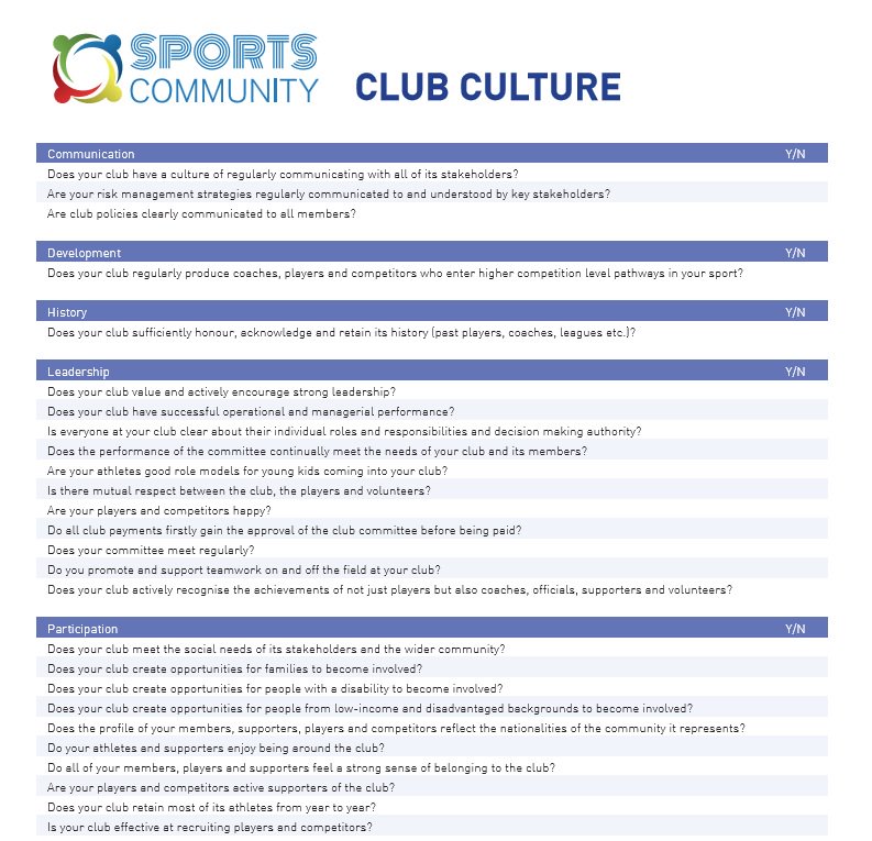 sportsclubinfo's tweet image. Does your club's Culture need a review or revamp? 
Click here now for a FREE actionable worksheet for your club!