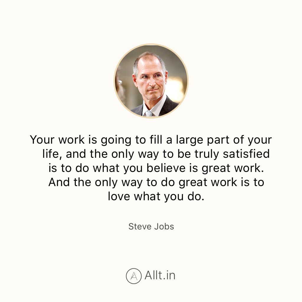 AlltHQ's tweet photo. Steve Jobs on Work, life and passion. #startups #motivation #Monday #stevejobs https://t.co/DPVzE0p2XE