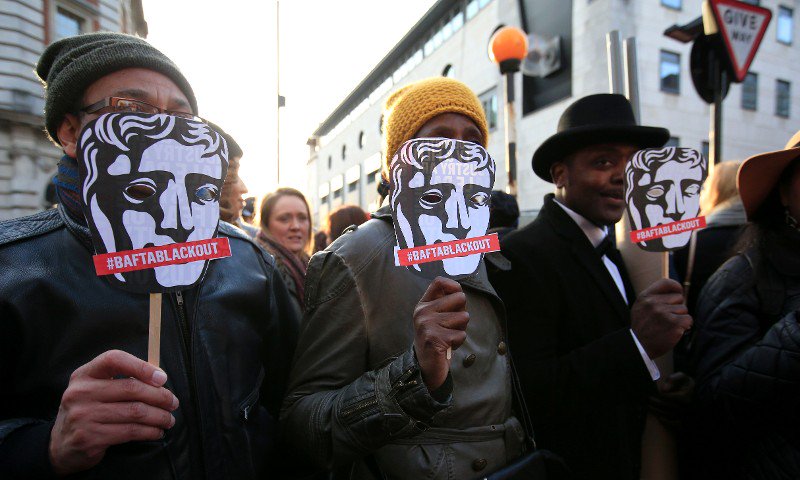 MovieSourceNews's tweet photo. #BAFTABLACKOUT Creatives of Colour Network stage protest @ BAFTA on Sunday, Feb. 14, https://t.co/MpOWZmZG33 https://t.co/P2owJmUimH