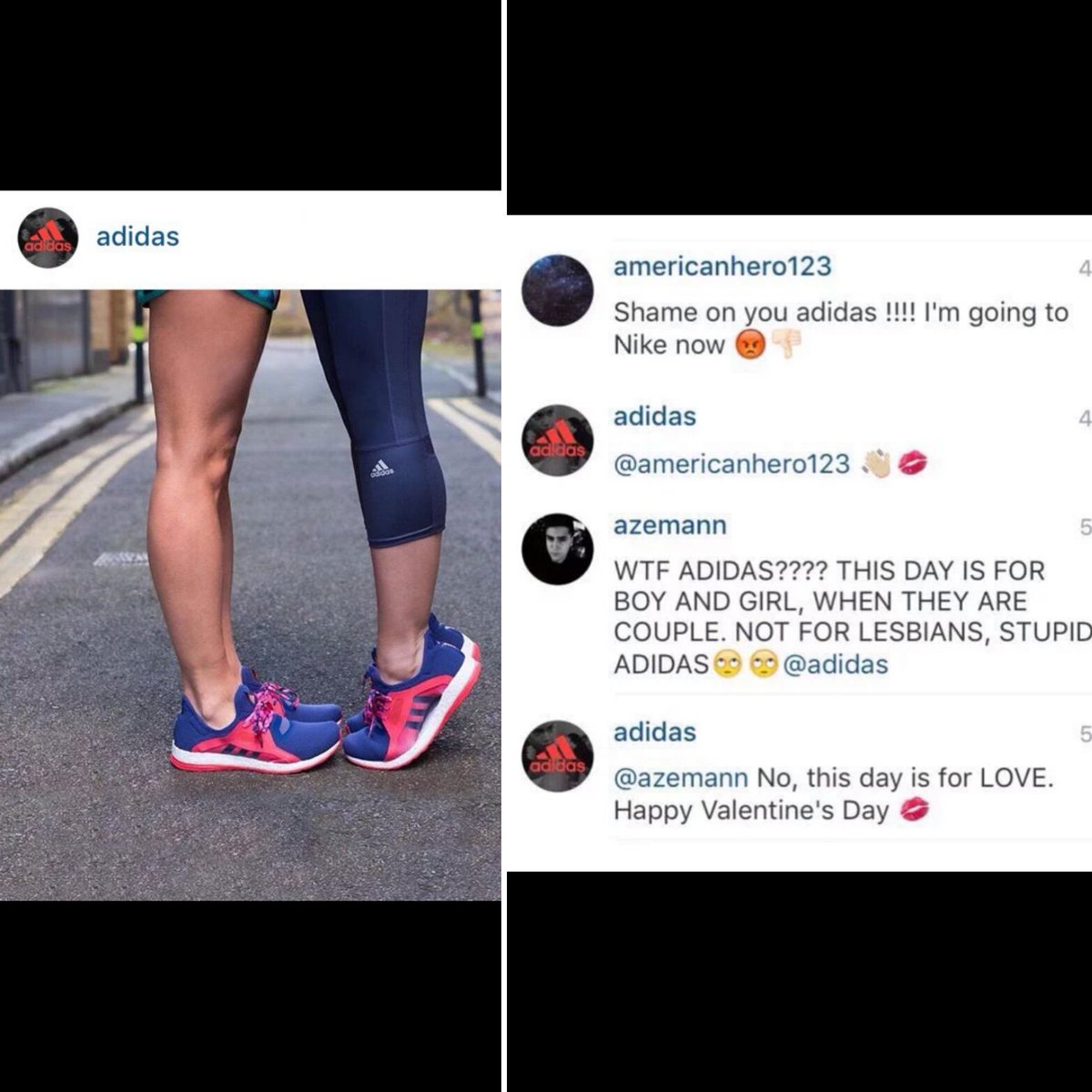 laudevaux's tweet photo. Hats off to Adidas ❤
#LGBTQ #adidas #Valentines #lovewins #lesbereal https://t.co/vHivSiGsYF