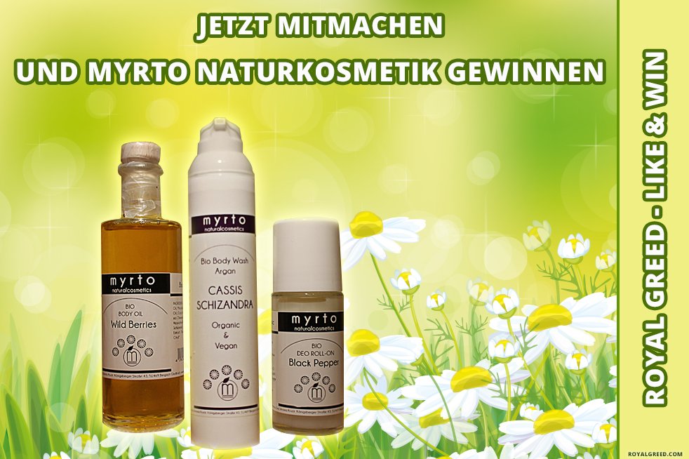 RoyalGreed's tweet photo. #Gewinnspiel auf #RoyalGreed
#Naturkosmetik von #myrto zu #gewinnen!
https://t.co/zY9YBI8WLM https://t.co/GWTYFZNUpI