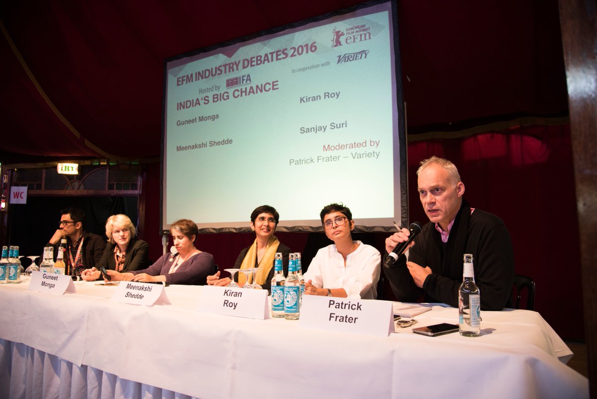 At a panel discussion at @berlinale @Variety @guneetm #PatrickFrater #KiranRao #MeenakshiShedde #DorotheeWenner