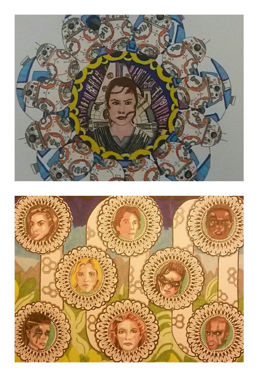 ShowMeFamily's tweet photo. #MandalaMonday. #StarWars #The100. New mandala's to follow. #CrapArt #CrapMandala #ArtTherapy https://t.co/RlIV8FJJp0