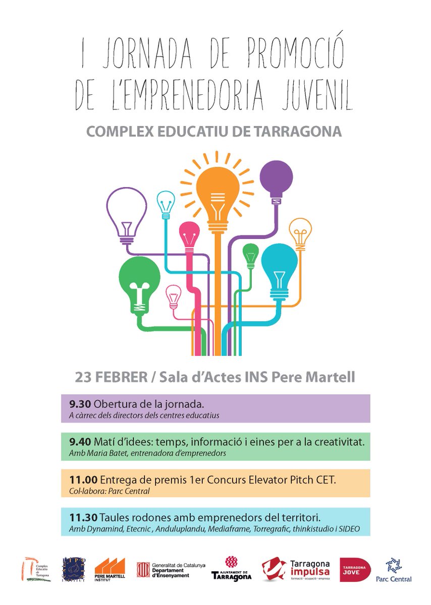 insperemartell's tweet photo. #EMPRENEDORIA 1a Jornada de promoció de l'emprenedoria juvenil! INS #PereMartell i #Callipolis https://t.co/3GUJ5FhPJH