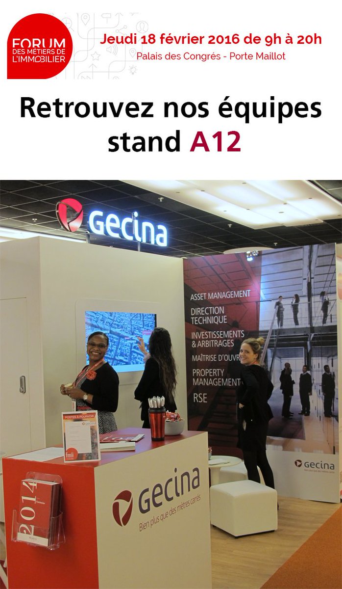 Gecina's tweet image. RDV jeudi au forum des métiers de l'immobilier #FMII fmii.fr