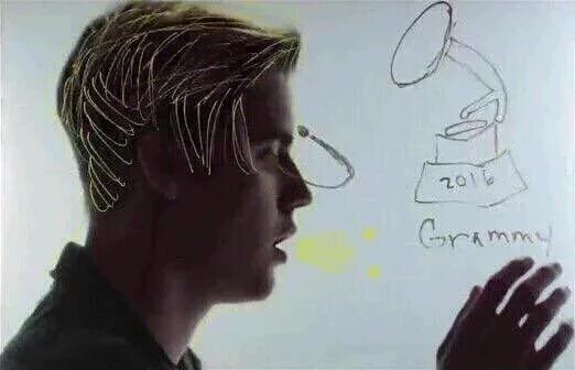 MKII_M_'s tweet photo. Justin warned us in the WAÜN music video that today's the day he wins the #GRAMMYs ! LETS DO THIS BELIEBERS! https://t.co/RP4viyE8zR
