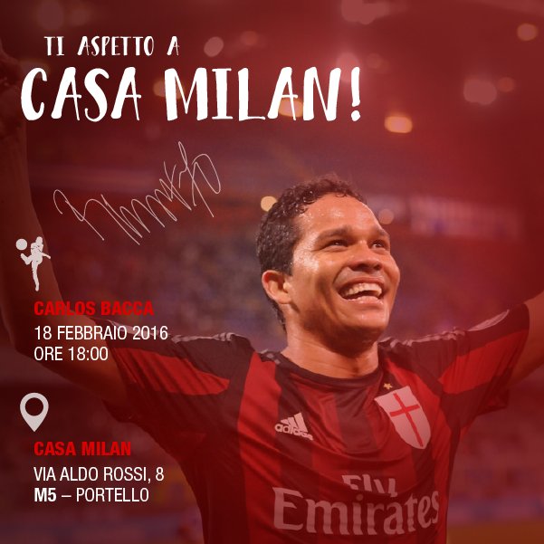 28 presenze, 15 reti in stagione: sei pronto ad incontrare <a href="/carlos7bacca/">Carlos Bacca</a>?
Ti aspetta giovedì alle 18 a #CasaMilan!