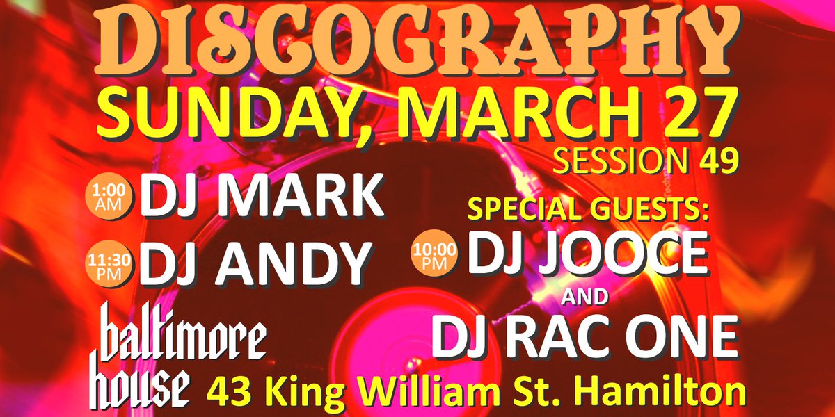 discographydjs's tweet photo. #DIscography49
EASTER SUNDAY 03/27
@BaltimoreMMXI
ft DJs
10pm @DJJooce &amp; @DJRac_One
11:30pm @andyinglis
1:00am Mark https://t.co/CAilp1Hx71