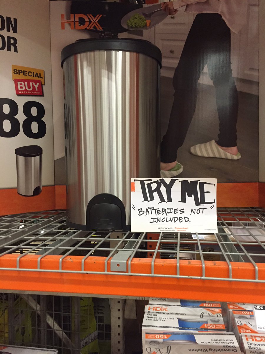 Try the tap sensor trash can <a href="/ConeyIsland1256/">Store 1256</a> #homedepot