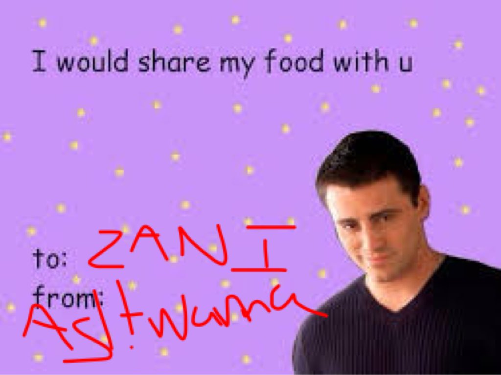 thenameszani's tweet photo. What a lovely valentines card to wake up to. I'm truly touched. Thanks twitter less ashwanna 😍 https://t.co/NhNxd3PkYI