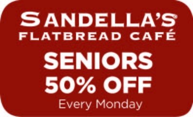 PCDining_401's tweet photo. Seniors, Don't forget what day it is! 50% off @ Sandella's all day long! #PCdining https://t.co/2LZmYDyLJn