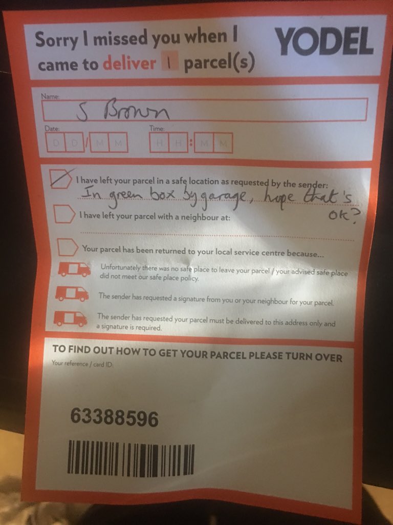 plusphotos's tweet photo. @SportsDirect_CS got this from @YodelOnline The Green box was my bin and the bins went out Friday SD40000023957069 https://t.co/T7QqNP9pQh