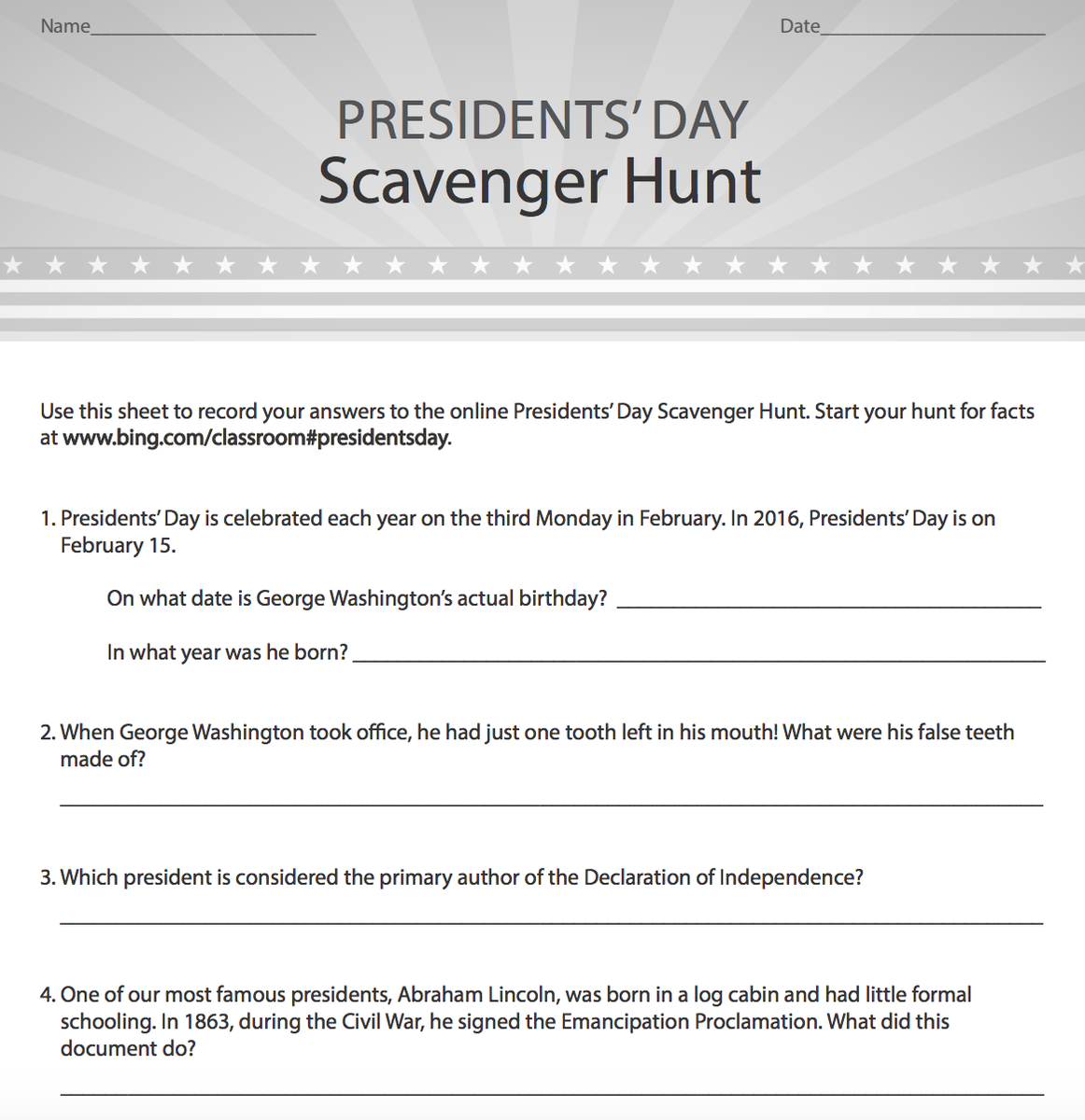 WeAreTeachers's tweet photo. Cool classroom activity: Online Scavenger Hunt on the Presidents for 3-6 https://t.co/G4MEh7D53p #edchat #edtech https://t.co/yBY4NdP1Ch