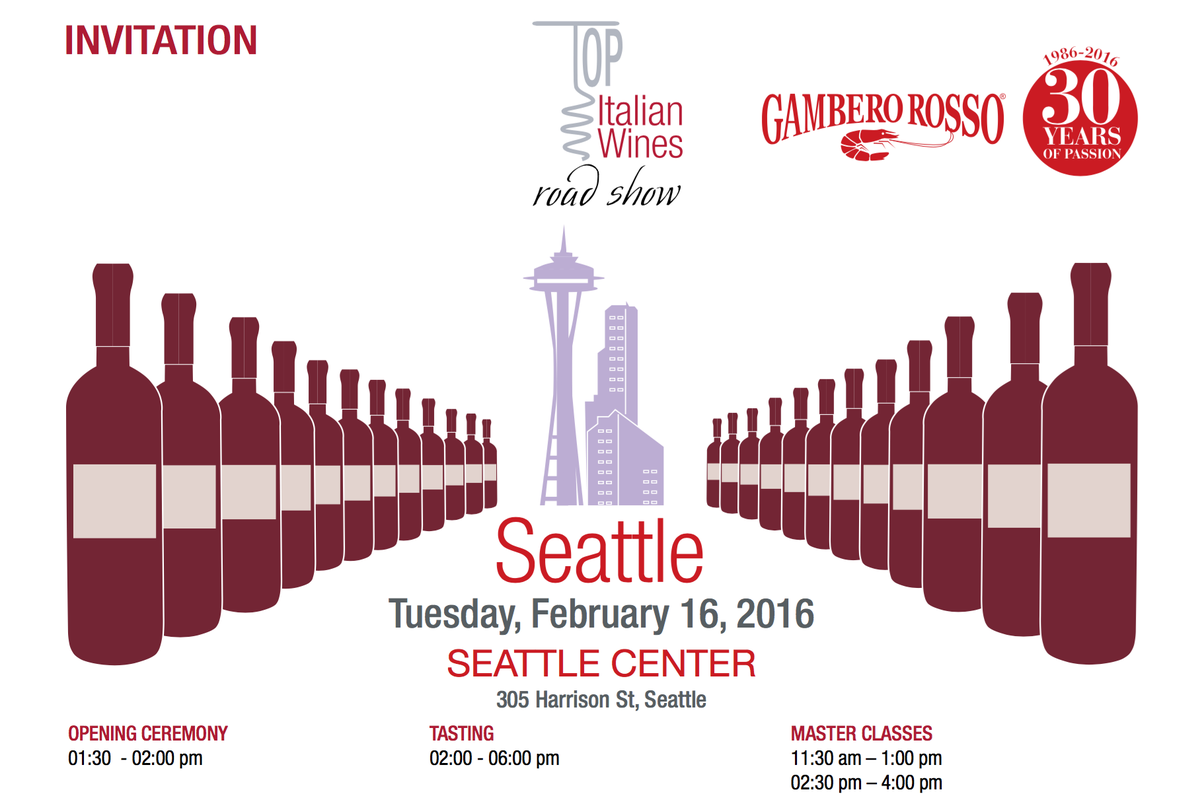 Tomorrow we will be in #Seattle for the <a href="/ilGamberoRosso/">Gambero Rosso</a>'s "Top Italian #Wines Roadshow"! Come to #drink our wines!