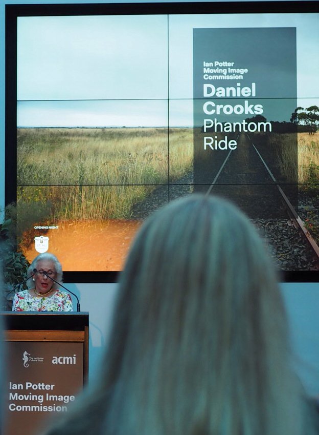 jfnolen's tweet photo. An eloquent Lady Potter launches @IPMIC @IPCulturalTrust latest exhibition @acmi by ACMI alum #danielcrooks https://t.co/HP09WmUQiR