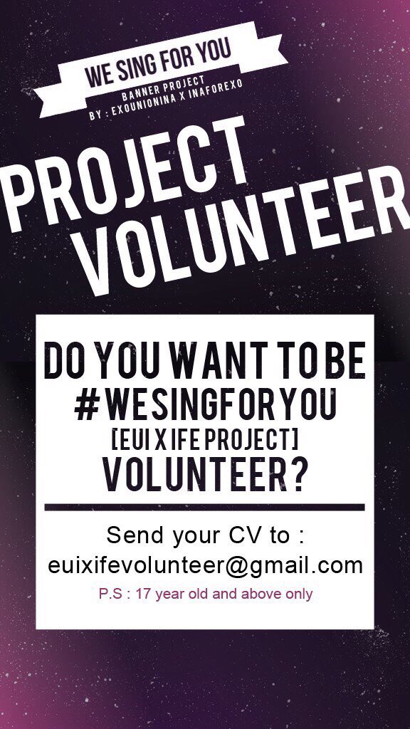 [RECRUITMENT] Are you Purple A &amp; B ticket holder and want to join to be our volunteer team? Email us now!