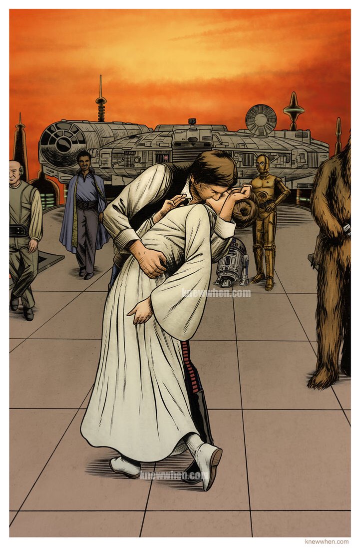 "Han finally returned from his smuggling mission. I missed him, and as I can tell; he missed me too!"