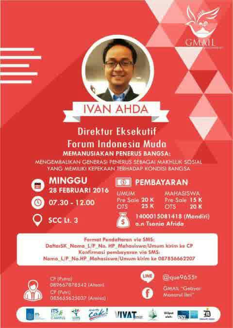 forsisits's tweet image. [SEMINAR KEPEMUDAAN]
more info :
Fb: GMAIL &quot;Gebyar Manarul Ilmi&quot;
Line: @que9655t

#GMAIL2016
#KabinetAKSI
#JMMI1516