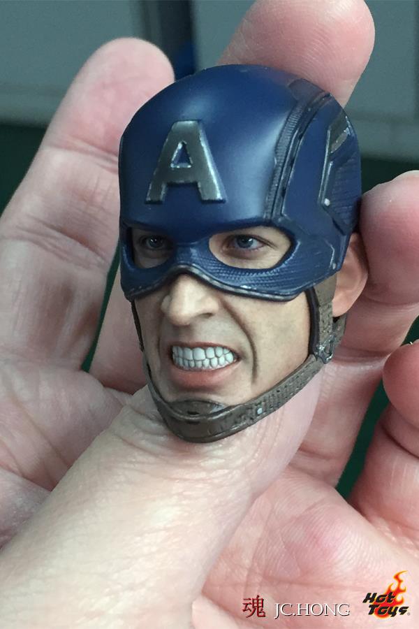 do_want's tweet photo. Capitão América: Guerra Civil - Teste de pintura facial da figura do Capitão América por JC. Hong (Hot Toys) https://t.co/mA5eeKrOee