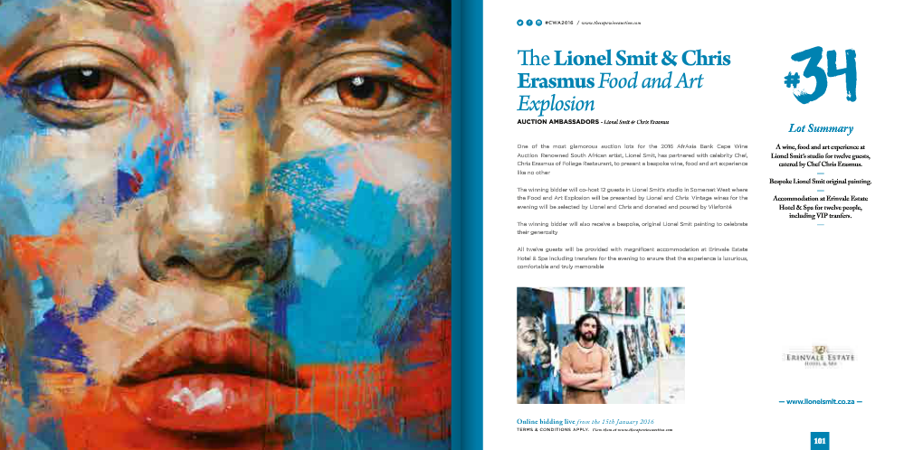 Lot 34  - The Lionel Smit &amp; Chris Erasmus 'Food &amp; Art explosion' closed on R675 000!
