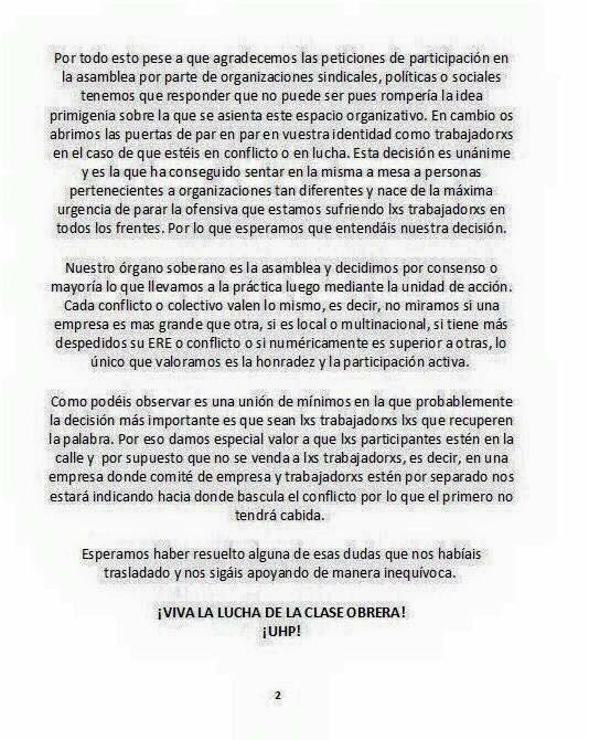 unificaluchas's tweet photo. Compañeros y compañeras! Recordar que si estáis en conflicto o en lucha aquí nos tenéis! #UnificandoLasLuchas Únete! https://t.co/9ne2hmiqBg