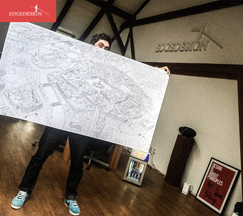 Ze satelitních snímků zhmotněné centrum Budějovic? My jdeme vybarvovat. Chcete taky a nemáte mustr? Napište nám!