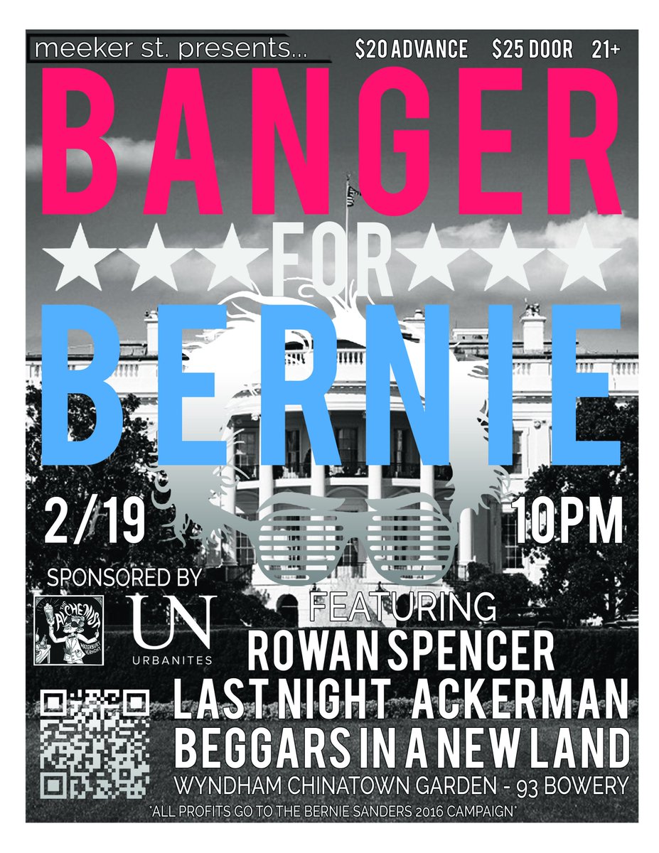 WuRoomNYC's tweet photo. #NYU #VoterRegistration #BernieSanders @WuRoomNYC Feb 19th #cocktails #dj #dancing #party https://t.co/mXumrlKwfu