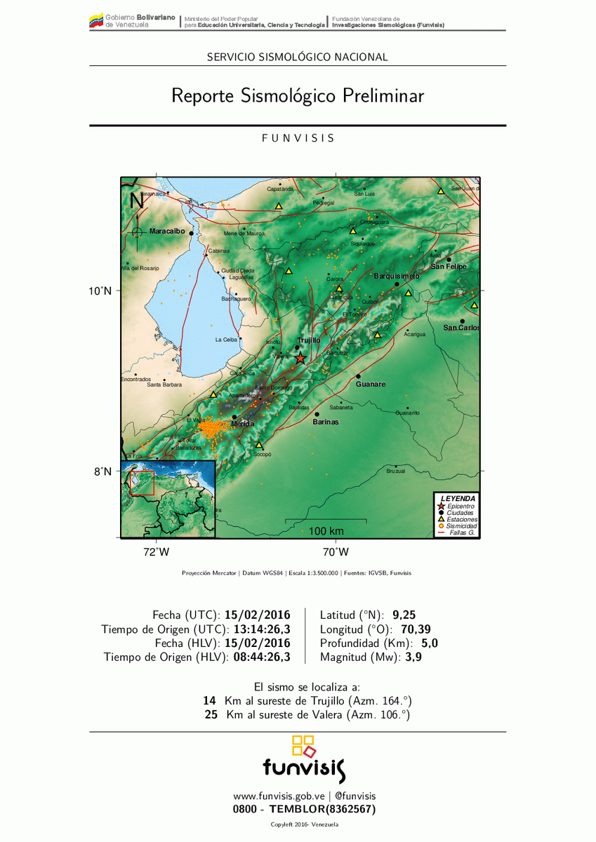 FUNVISIS's tweet photo. #Sismo Sismo de magnitud 3.9 se registró hoy en Trujillo https://t.co/xZ6OHXsL2y #Temblor https://t.co/pbNL83VQmn