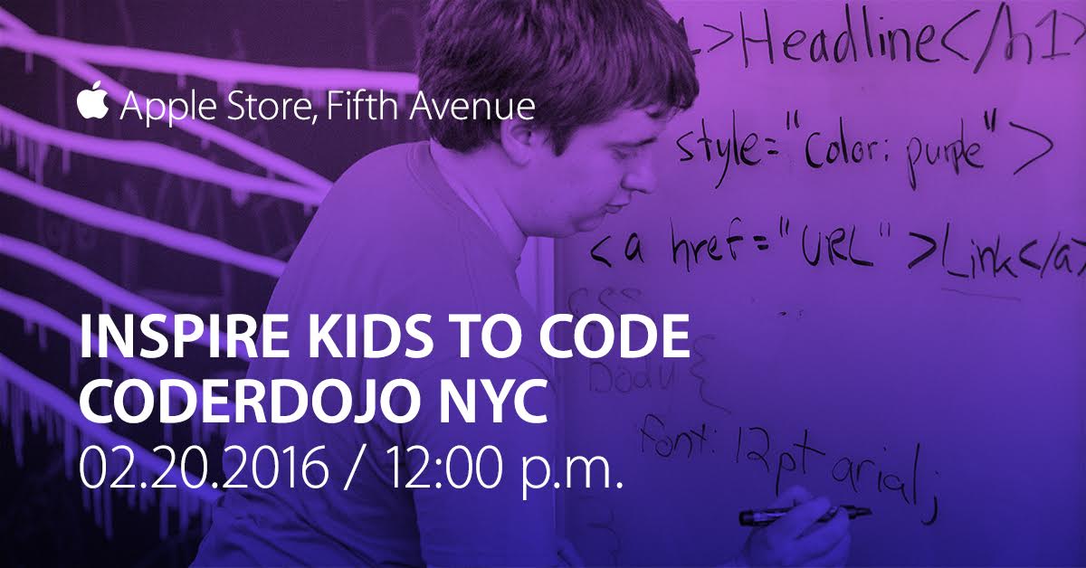 CoderDojoNYC's tweet image. Want to learn more about CoderDojo NYC + how to get your kids started with coding? Join us! s.apple.com/dE0B3Z6R5H