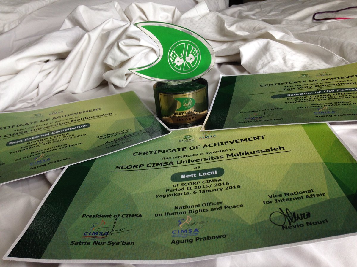 ScorpUnimal's tweet photo. Alhamdulillah scorp unimal dapat penghargaan pada periode 2 ini:')
Semangat berkontribusi scorpions!! https://t.co/7VTHvG1sOZ
