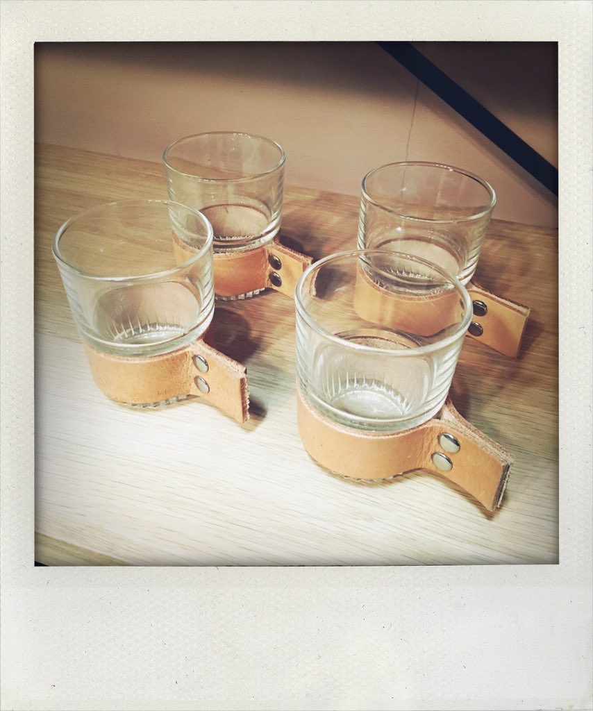 Kathryn_Tyler's tweet photo. Loved these leather handled glasses ...Anyone know who makes these beauties?! @SthlmFurnFair #StockholmFurnitureFair https://t.co/1RHyvrGNKE