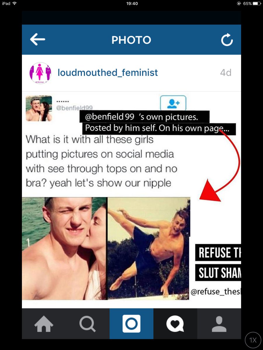 benfield99's tweet photo. If anyone's having a bad day, at least you aren't being attacked by an extreme feminist page on Instagram https://t.co/9kPLJsBjjM