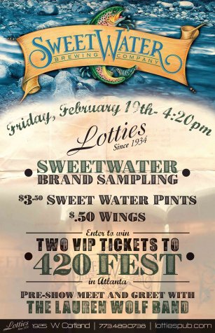 On 2/19 at 4:20PM <a href="/sweetwaterbrew/">SweetWater Brewery</a> is giving away 2 VIP tix to #420Fest in Atlanta! Plus $3.50 Pints + $0.50 Wings