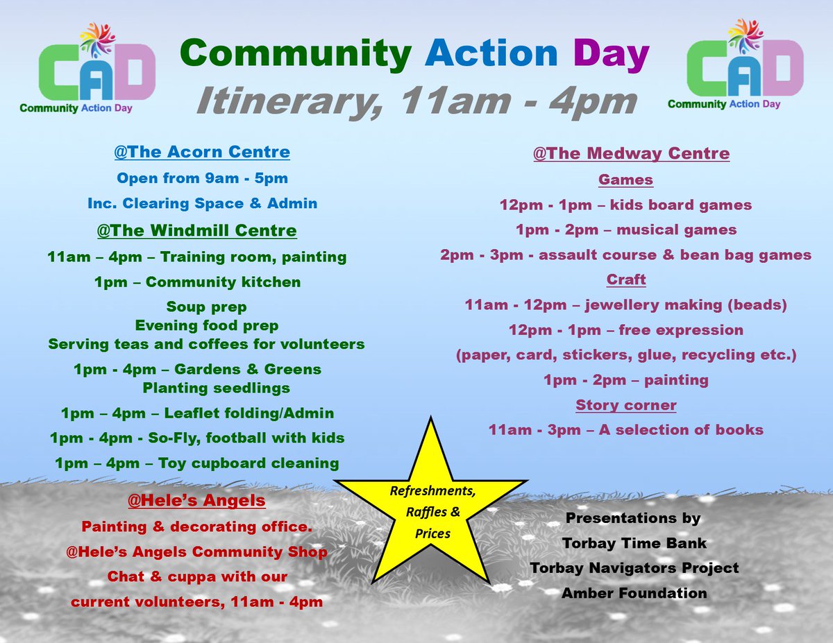 4 CENTRES,3 NEIGHBOURHOODS, 2 EVENTS, 1 DAY. This Saturday, 11am - 4pm, THEN FROM 6PM. Visit, view &amp; volunteer.