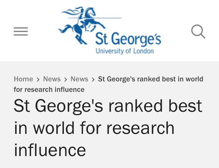 drhamedkhan's tweet photo. .@StGeorgesUni ranked best in the #world for research influence!

https://t.co/W2NQaqcCjF https://t.co/87if4P4wYP