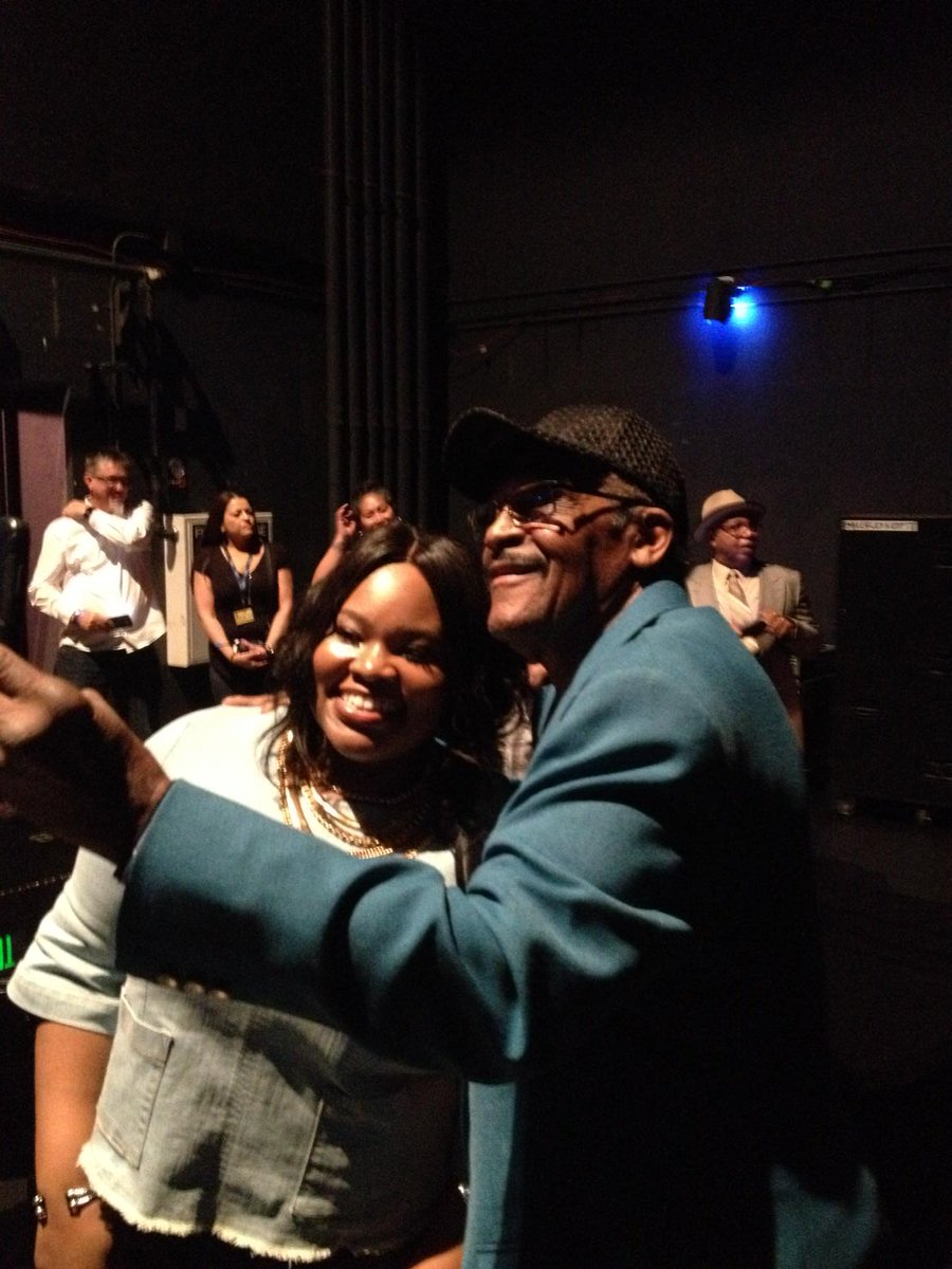 thefairfield4's tweet photo. Joe Thompson of @TheFairfieldFour and @TashaCobbs take a selfie @#TheGRAMMYs rehearsal. https://t.co/sXNWGdSneN