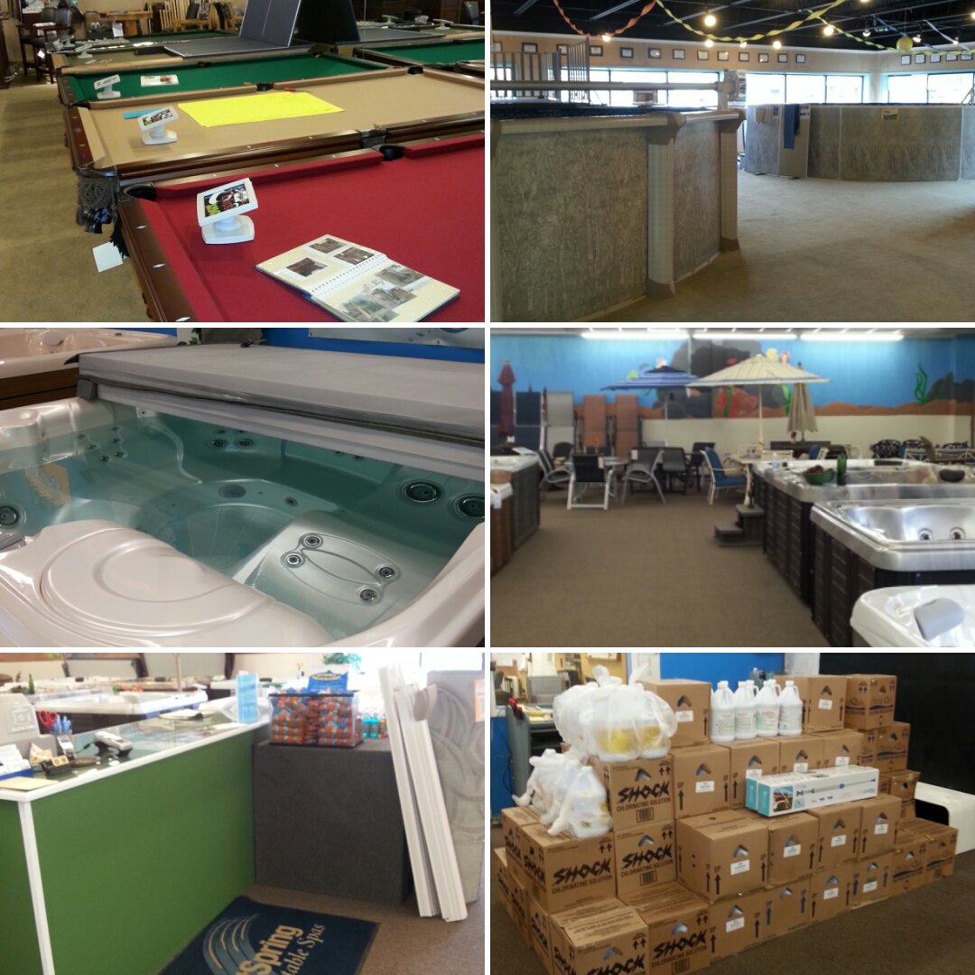 We have Hot tubs, Pools, Billiards, Dart boards, Furniture, and more on sale!! #treatyoself  today #movingsale2016