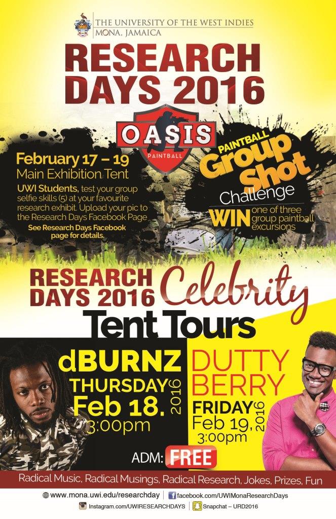 ELRTowersHall's tweet photo. UWI Research Days 2016 kicks off Feb 17th!
Enter the Paintball Group Shot Challenge & win big!
#ELRUpdates https://t.co/1UCLHlZ2X2